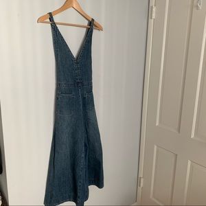 Free People Culotte Denim Overalls/jumpsuit